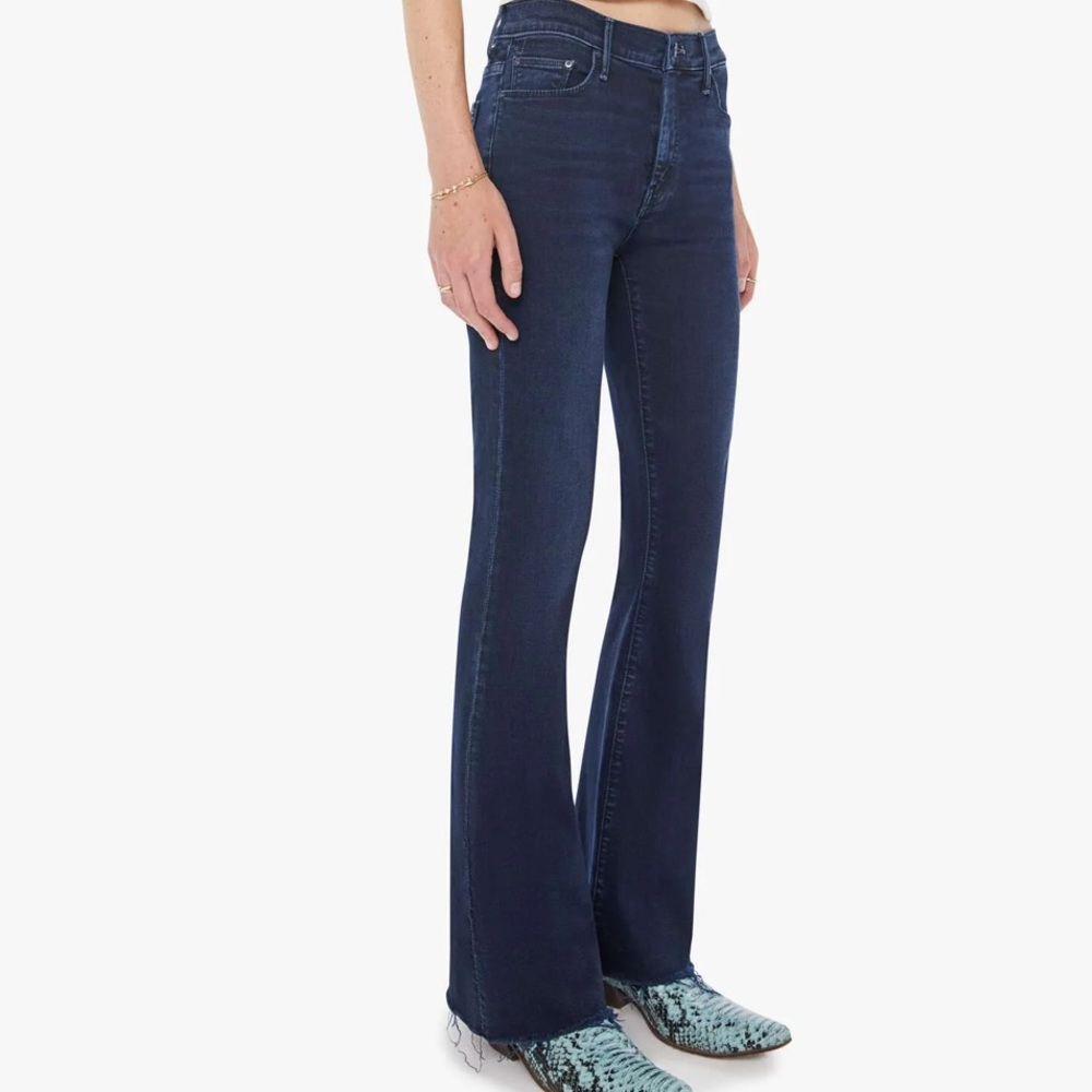 MOTHER Jeans Black Weekender Flare Night Shadow Stretch Denim High Rise